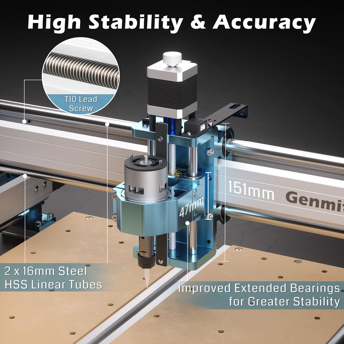 Genmitsu CNC Router Machine 4040-PRO + X-axis Extension to 6040 Kit + Threaded Inserts 2040 MDF Spoilboard