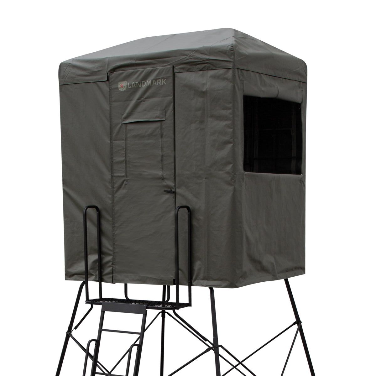 Rivers Edge Landmark™ 550 Hunting Blind LM550B – 7' Tall, 6' x 4.5' Interior, Adjustable Windows, Steel Frame, Marine-Grade Fabric – Fits LM550T Tower Only