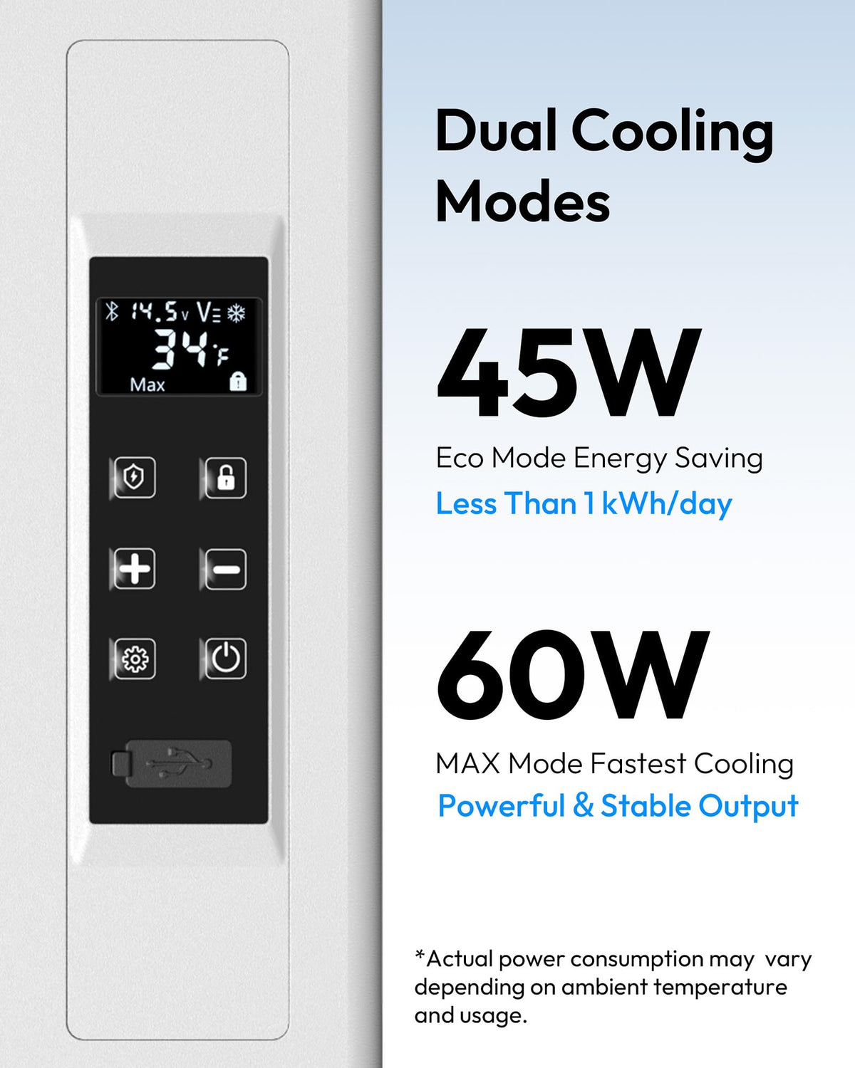 EUHOMY 12 Volt Refrigerator, 23QT(22L) Compressor Electric Cooler APP Control, Car Fridge -4℉~68℉, Portable Refrigerator 12/24V DC 100-240V AC, Portable Freezer for Camping, Boat, Travel