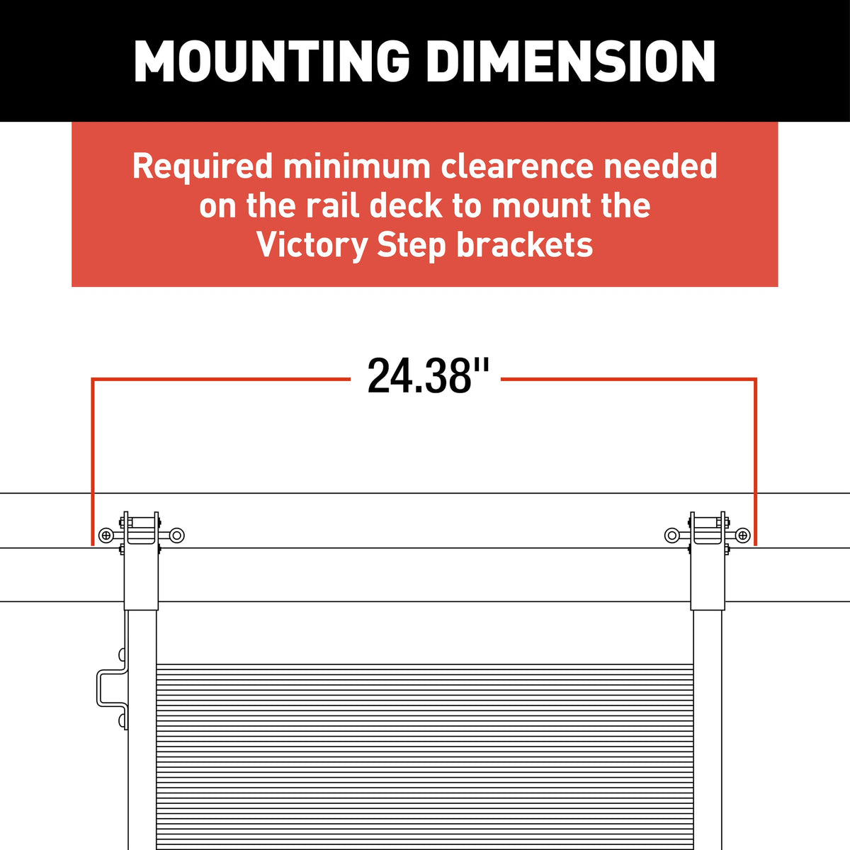 Lippert Victory Step Triple RV Steps for Toy Hauler Patio Systems with Entry Assist Handrail, 300-lb. Weight Capacity, 8" Rise, Anti-Slip Treads, Adjustable Legs/Step Pitch, Easy Storage - 2023024500