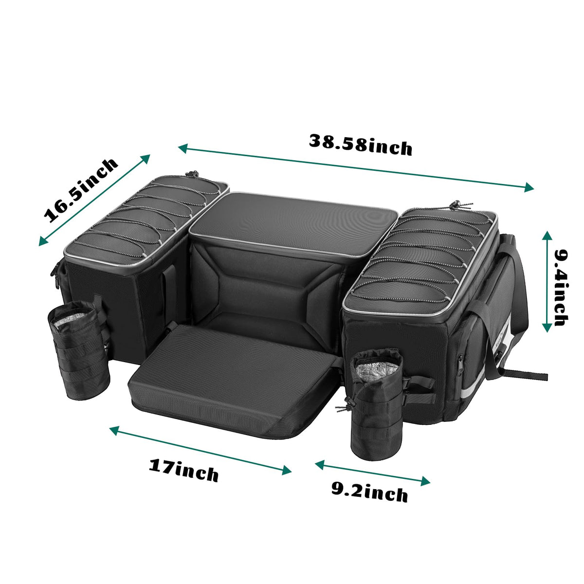 Leopauto ATV Storage Bag Set 65L Large ATV Bags Rear Rack Bag with Rain Cover Four Wheeler Cargo Rear Gear Seat Bag Accessories with Removable Cushion Compatible with Polaris Fourtrax Kawasaki