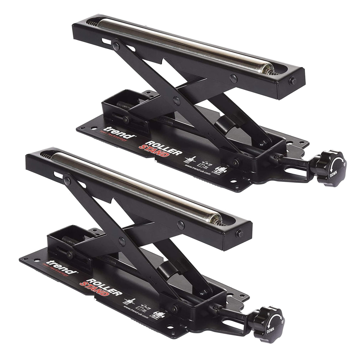 Trend Set of 2 Adjustable Miter Saw Roller Stand, 140 lbs Capacity and Height Adjustment from 2 inches to 6.3 inches, R/STAND/A/2