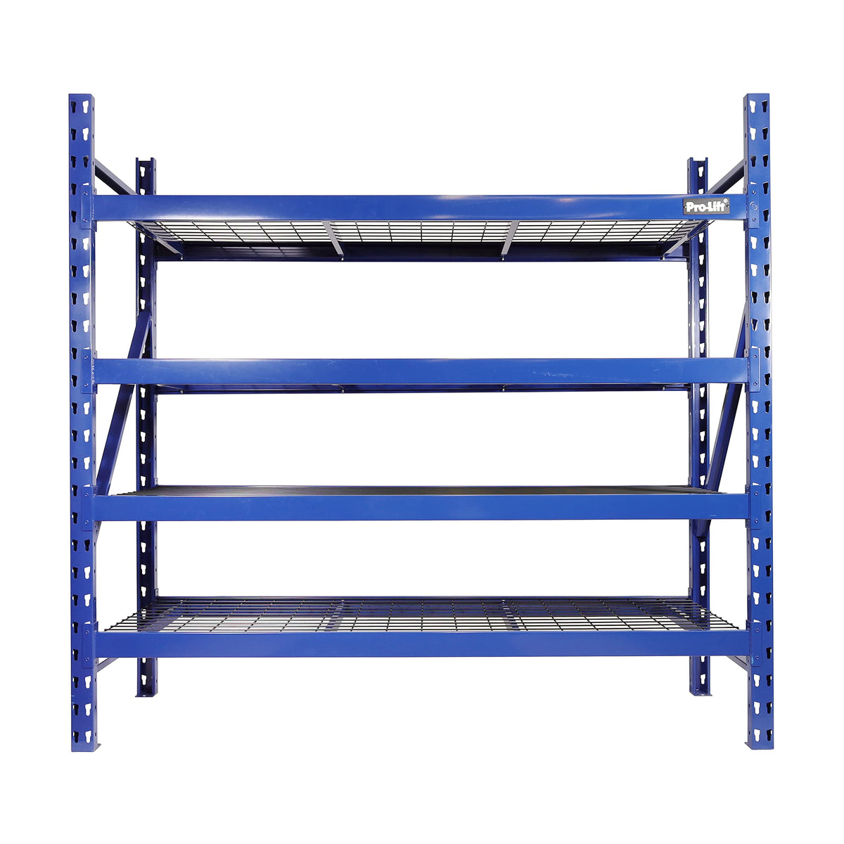 Pro-Lift Garage Storage Shelves - Heavy Duty 4-Tier Adjustable Metal Wire Shelving Units with 8000 lbs Total Capacity for Garage Basement Racking Organization - 72" H X 77" W X 24" D