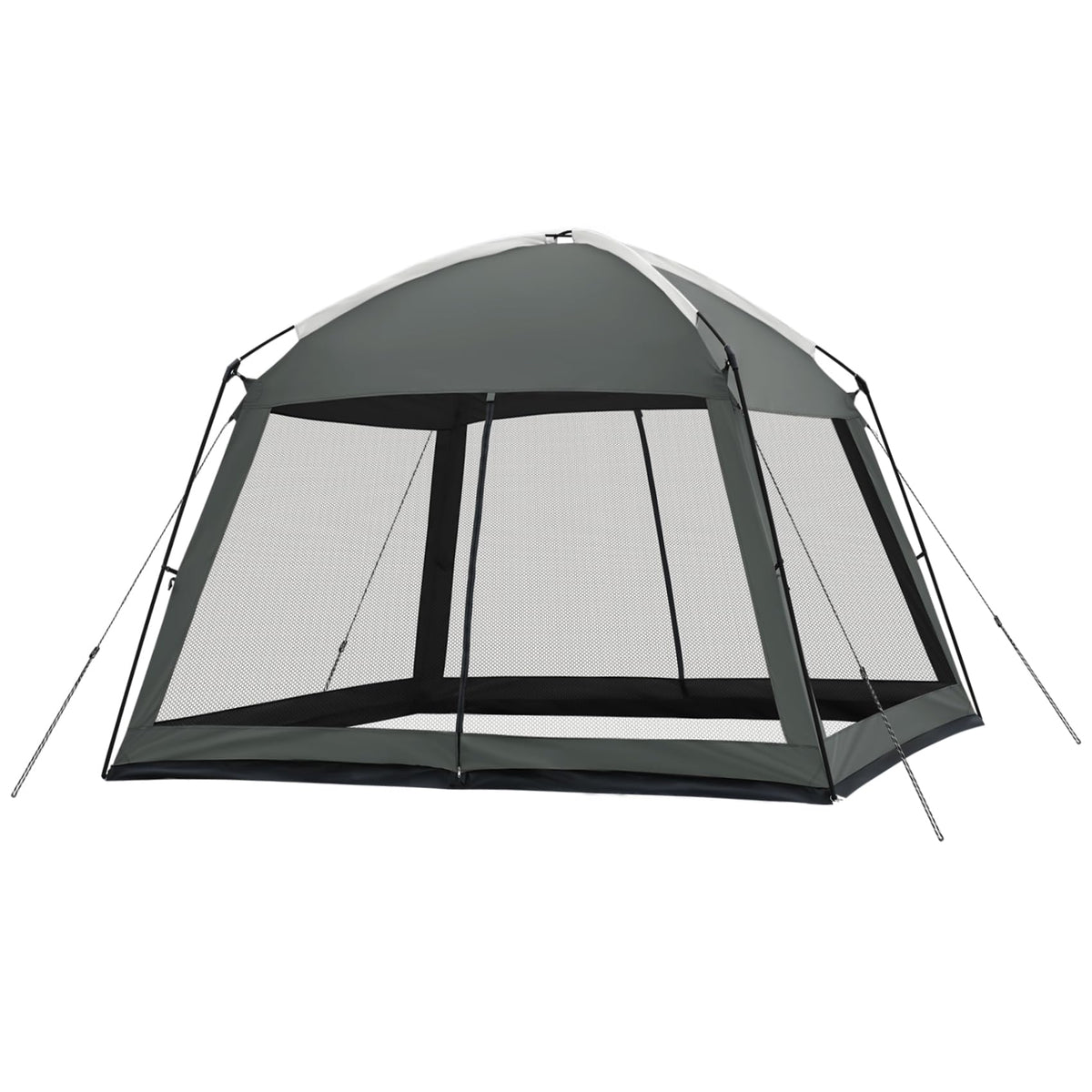 Superrella 12 x 12 FT Camping Screen Tent for 8-10 Person, Easy Setup Screen House with UV 50+ Sun Protection & Mosquito Net for Camping, Backyard, Picnic, Patio, Outdoor, Gray