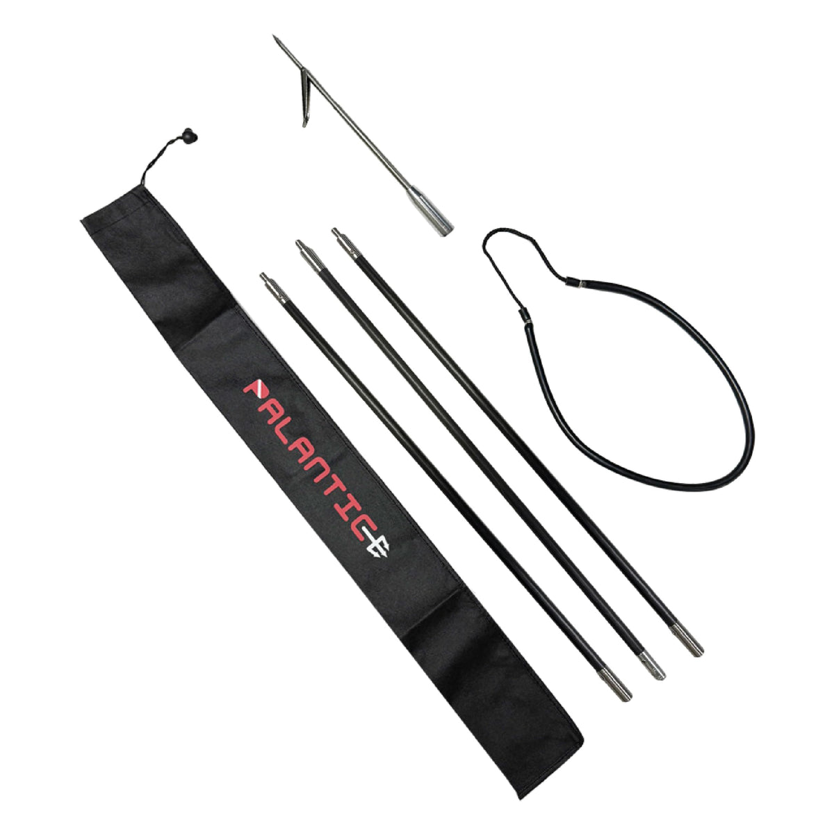 Scuba Choice Carbon Fiber 7' Travel Spearfishing 3-Piece Pole Spear Single Flopper Tip, One Size, Black