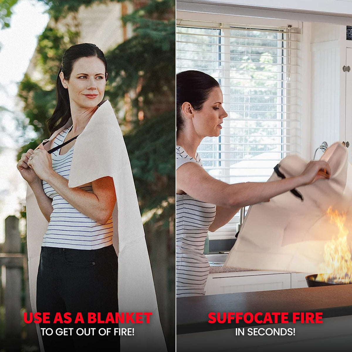 Prepared Hero Emergency Fire Blanket - 12 Pack - Fire Suppression for Kitchen, 39” x 39” Fiberglass Fire Blanket for Home