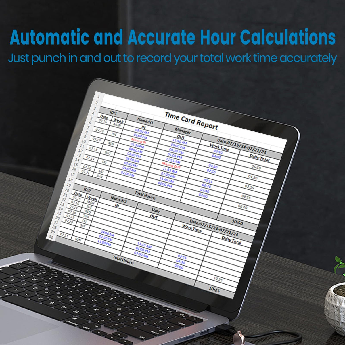 HapAttend Time Clocks Bundle with 15 RFID Cards, 0 Monthly Fees Standalone Biometric Time Attendance Punch Machine with Fingerprint, RFID and PIN