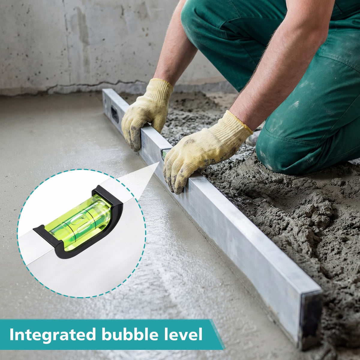 BreezeHug 3 Pack Aluminum Alloy Concrete Screed Level Set 39" 59" 78" Heavy-duty Screeding Tool with Molded Handles for Slab Floor Patio Driveway Concrete Laying Commercial Construction