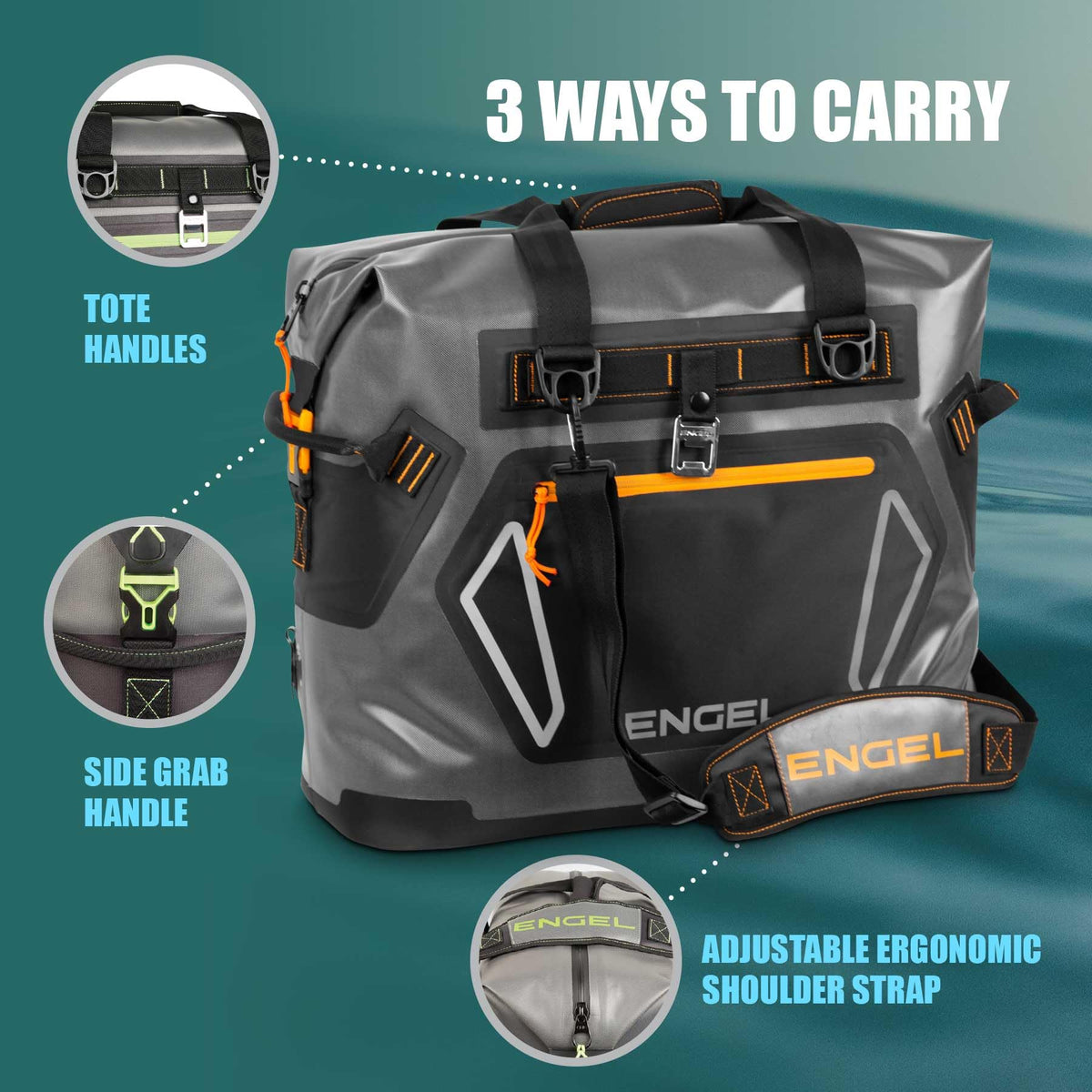 Engel HD20 High-Performance Soft Sided Tote Cooler - Durable, Leak-Proof, Portable Ice Chest for Camping, Fishing, Tailgating & Outdoor Activities - Long-Lasting Cold Retention