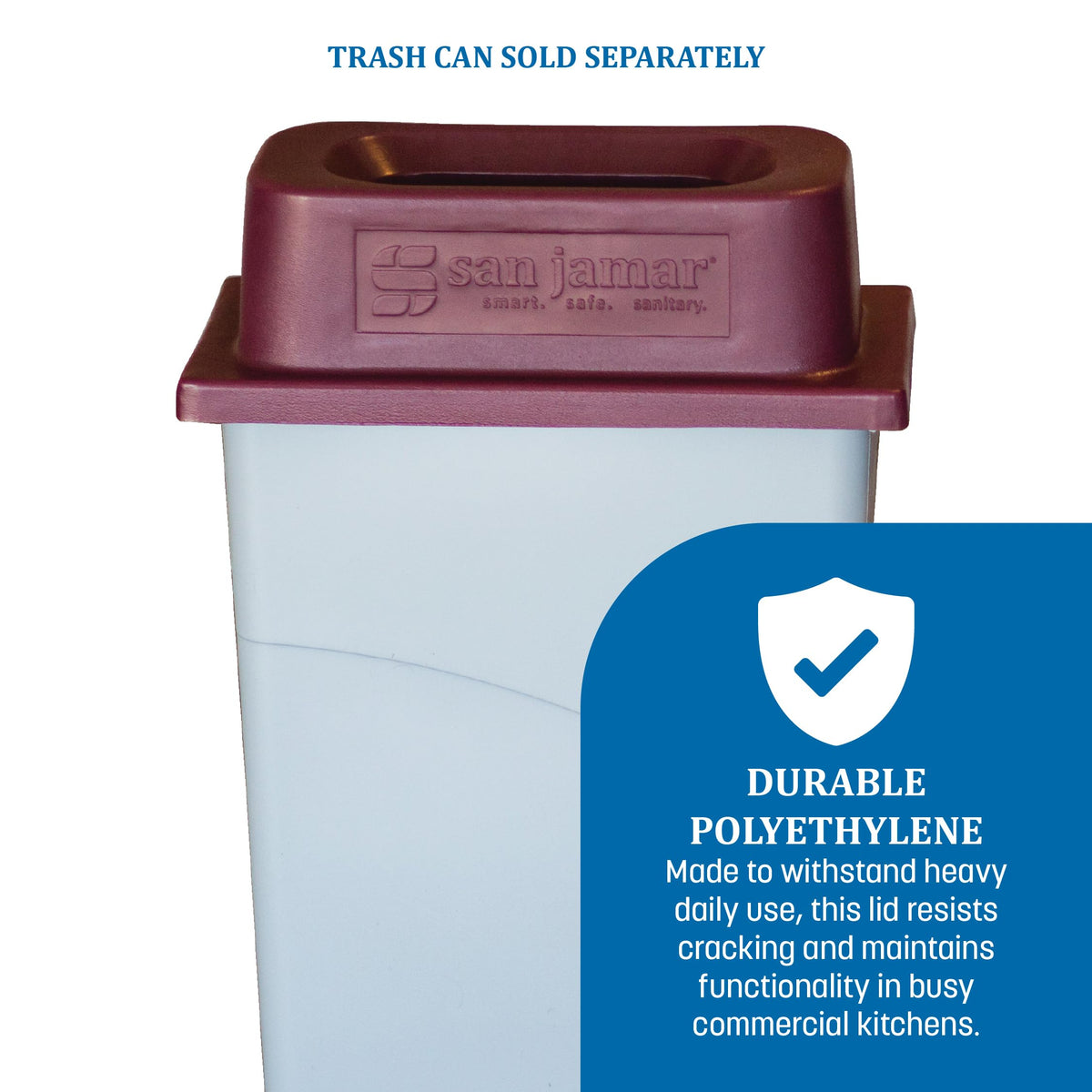 San Jamar KatchAll Magnetic Trash Can Lid for Retrieving Flatware, Magnetic Top for Garbage Bin, 21.5" x 11.75", 1 Count, Burgundy