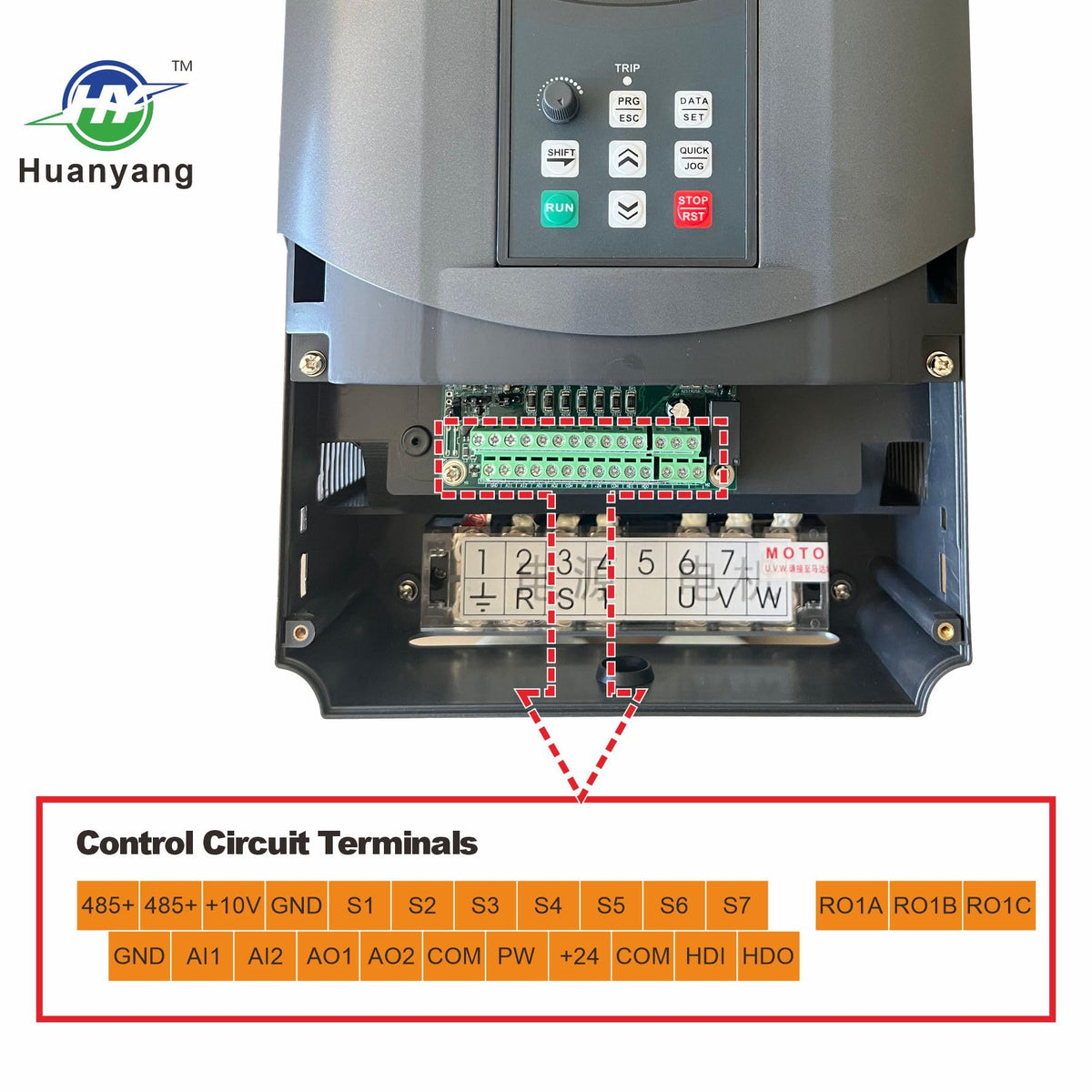 HY HUANYANG Variable Frequency Drive VFD Vector Single to 3 Phase Converter, for Motor Speed Control,220VAC Input/Output (GT Series 11KW-15HP Model)