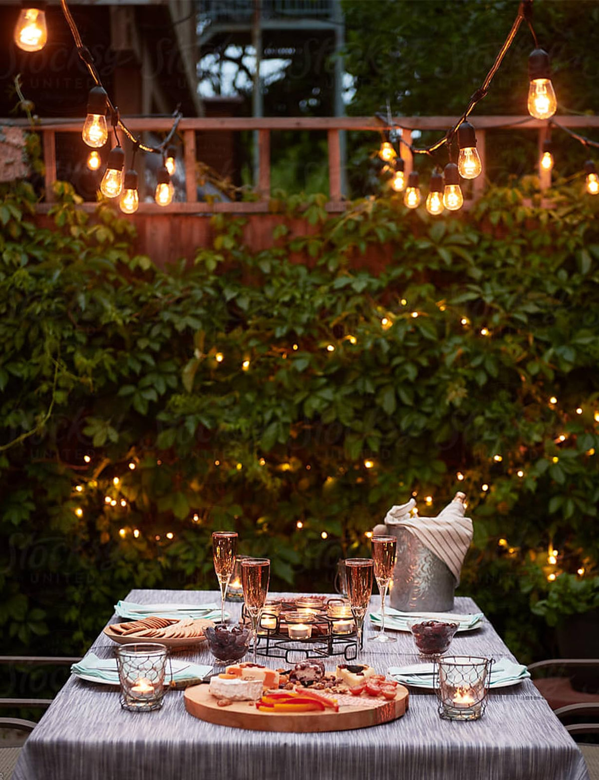 Svater Outdoor String Lights 200 FT, E26 Socket, 64pc S14 Shatterpoof Bulbs, 1 Watt Dimmable 2700K Warm White, IP65 Waterproof Commercial Grade Patio Light (4 Pack X 50FT)