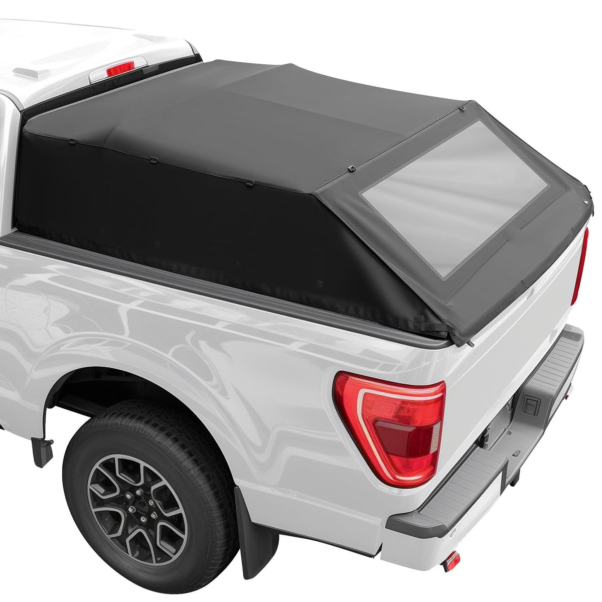 JOYTUTUS Foldable Truck Bed Soft Topper Compatible with F150 2015-2026 with 5.5ft Bed, Camper Shell Truck Top