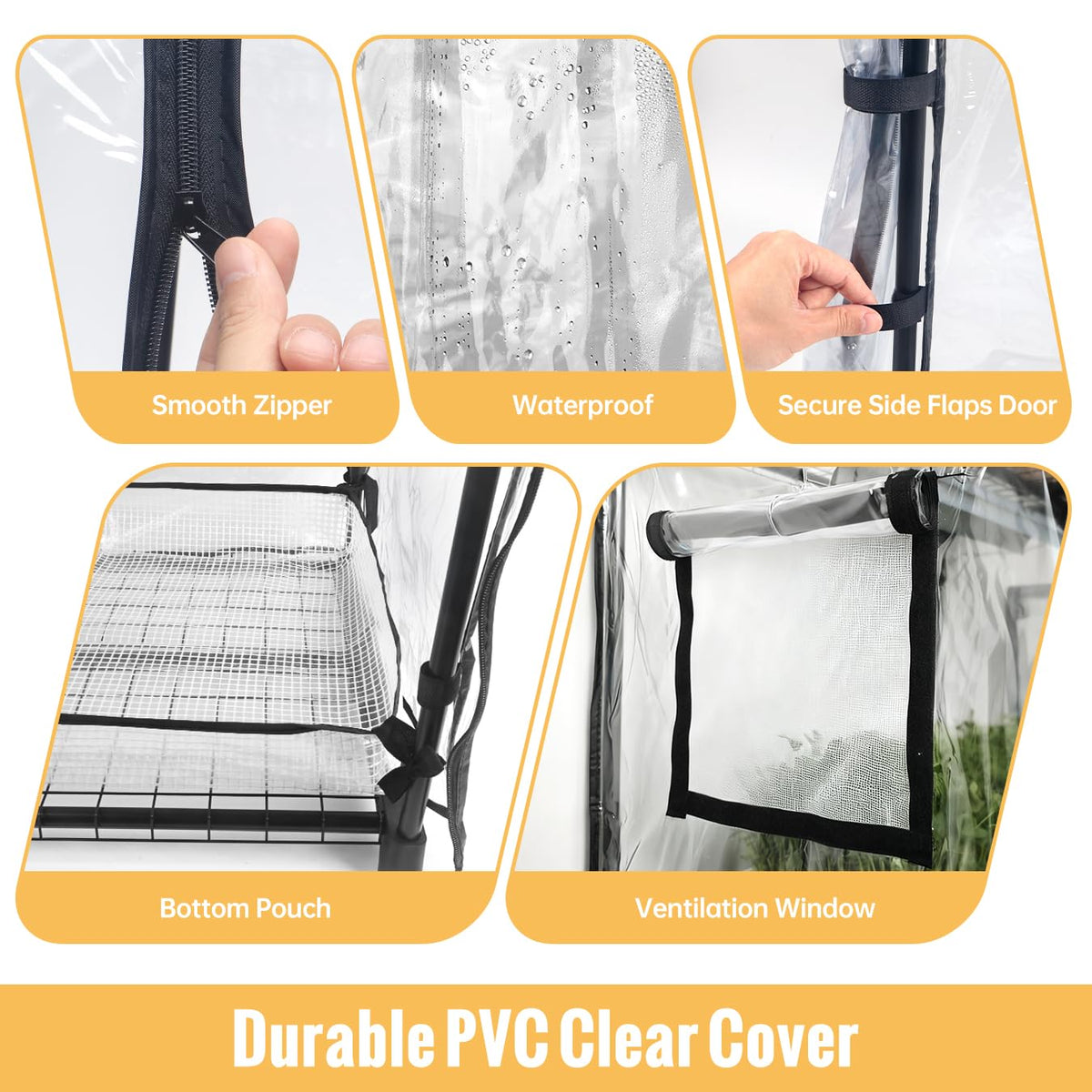 SpeePlant LED Grow Light Bulbs+4-Tier Plant Stand with Zippered PVC Tent, 27" L x 19" W x 59" H