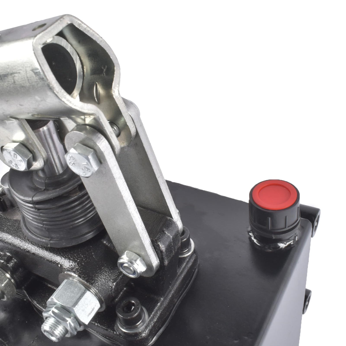 Double Acting Hydraulic Hand Pump, 3600 PSI & 1.5 CID, Hand Operated Hydraulic Pump with 5 Quart Tank and Changeover Valve, 3/8" NPT Ports Portable Hydraulic Power for Equipment Maintenance Vahaha