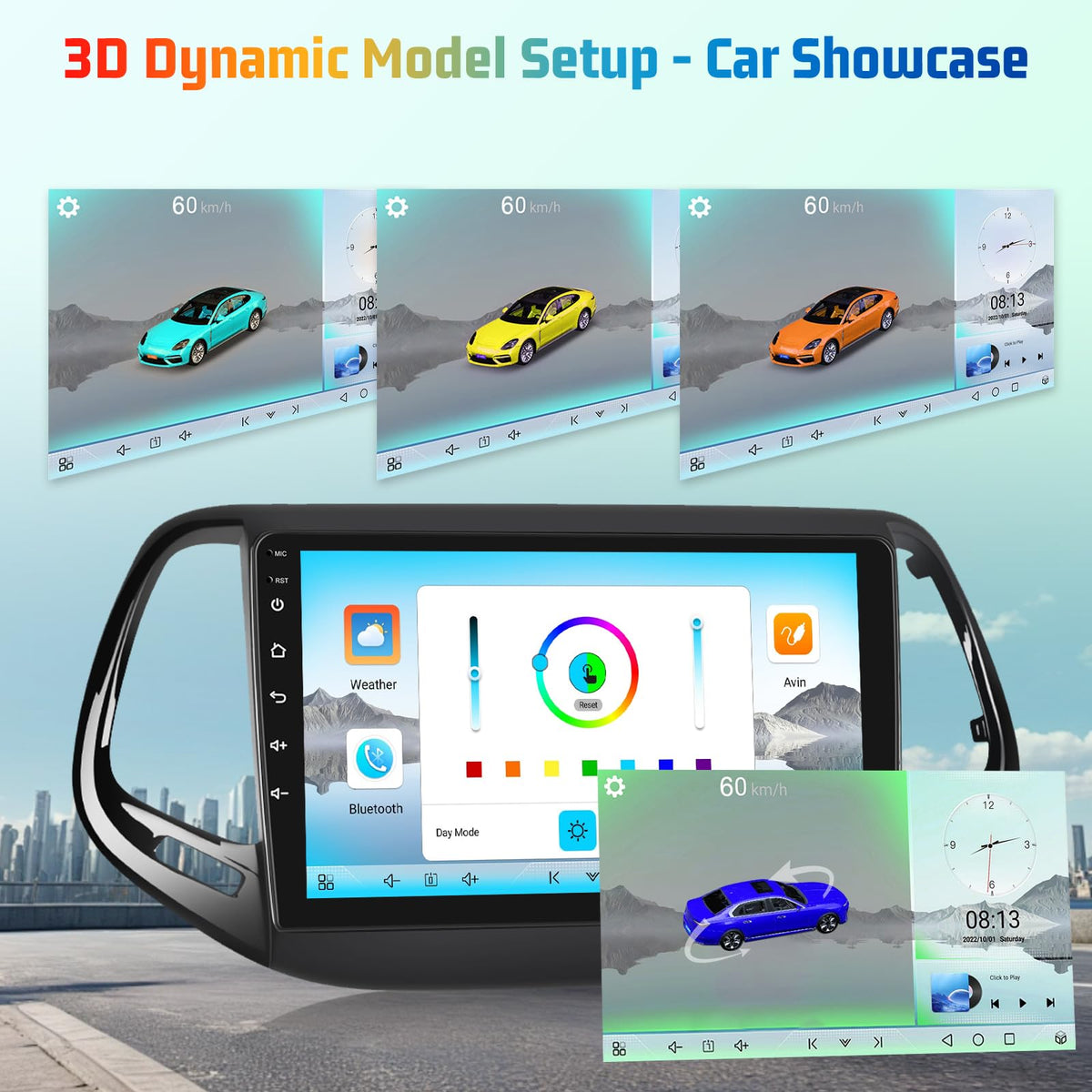 8 Core 4+64G Android Car Stereo for Jeep Compass 2017 2018 2019 with Carplay & Android Auto - 10 Inch 1280 * 720P Touchscreen Radio with DSP/Cooling Fan/5G WiFi/GPS Navigation/SWC/Backup Camera
