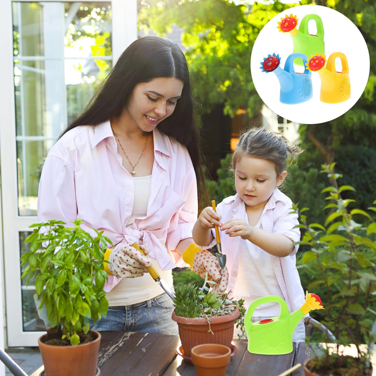 TOYANDONA 3pcs Toy Watering Can for Kids - Plastic Watering Cans Garden Flower Water Pot for Spring Summer Outdoor Bath Beach Sand Toys (Random Color)