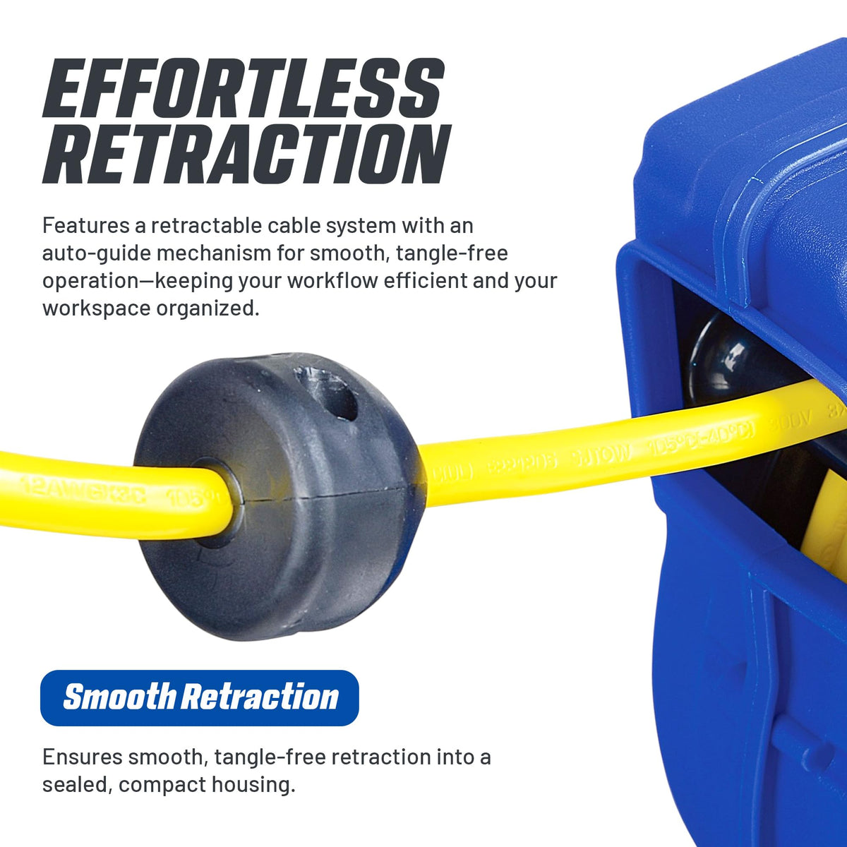 Goodyear Extension Cord Reels (12AWG x 40 FT (SJTOW Cable) w/LED Light-Up Tap)