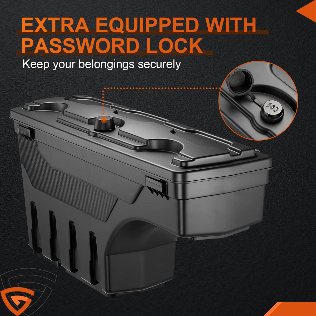 GEARLAST Truck Bed Storage Box With Password Lock For For 2019-2023 Chevy/GMC Silverado/Sierra 1500,Drivers Side,30L, Black Toolboxes