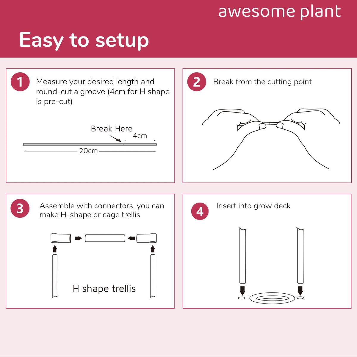 Awesome Plant Trellis System (20 PCS) Plant Support Stakes Kit, 7.87 Inches Plant Stakes for Indoor Hydroponic Growing System, Compatible with Aerogarden Harvest XL Bounty and iDOO Indoor Garden