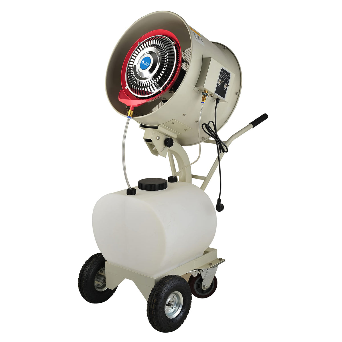 High Velocity 55L Large Tank Outdoor Misting Fan,Industrial Portable Cooling Fan with Oscillation, Coverage for Patio, Carnival, Warehouse, and Job Site – Heavy Duty Floor Fan(110V-550W-20inch)