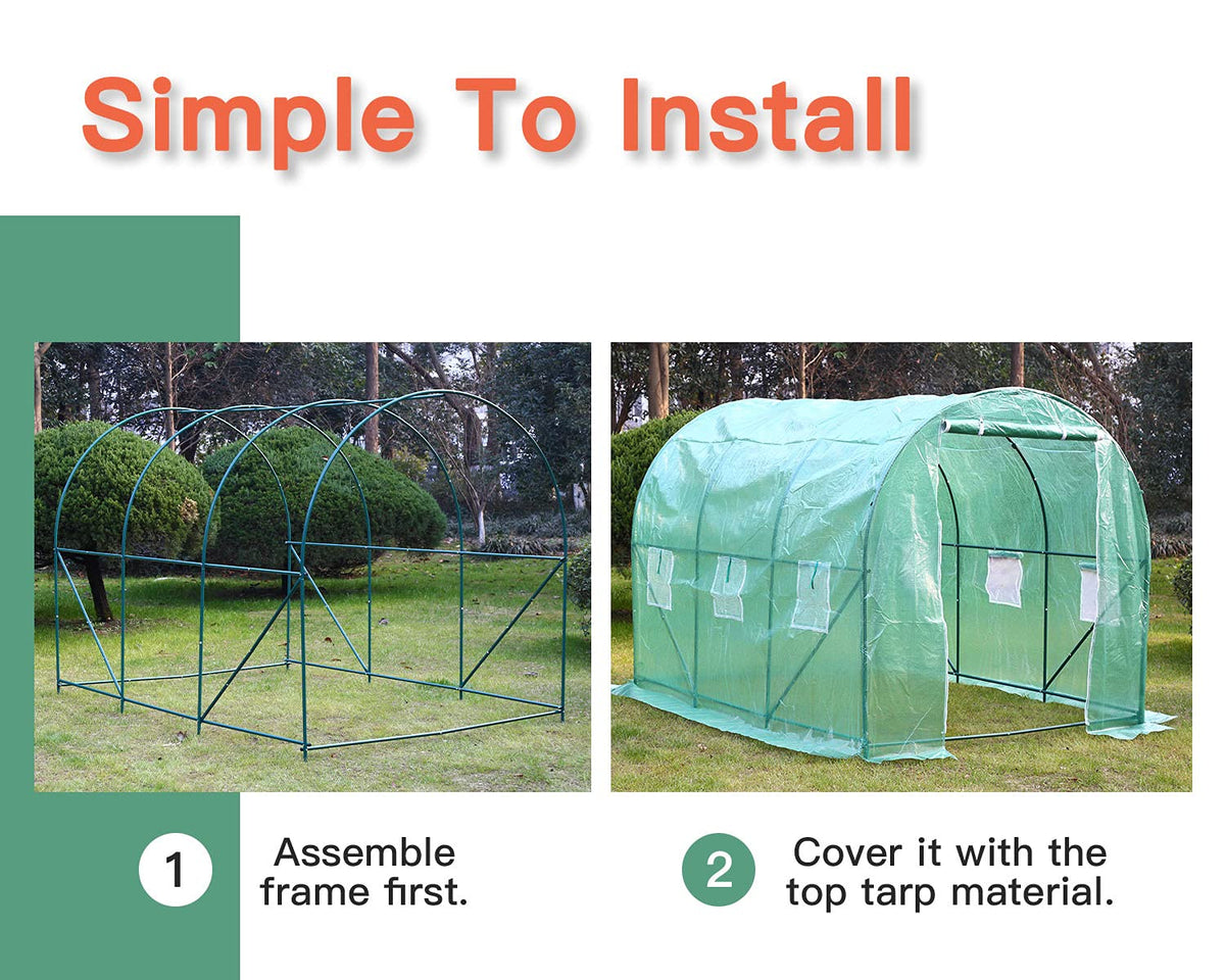 Greenhouse for Outdoors Greenhouse Walk-in Green House L10'xW7'xH7' Plastic Mini Greenhouse Kit Indoor Portable Greenhouse Plant Shelves Tomato Herb Canopy for Patio