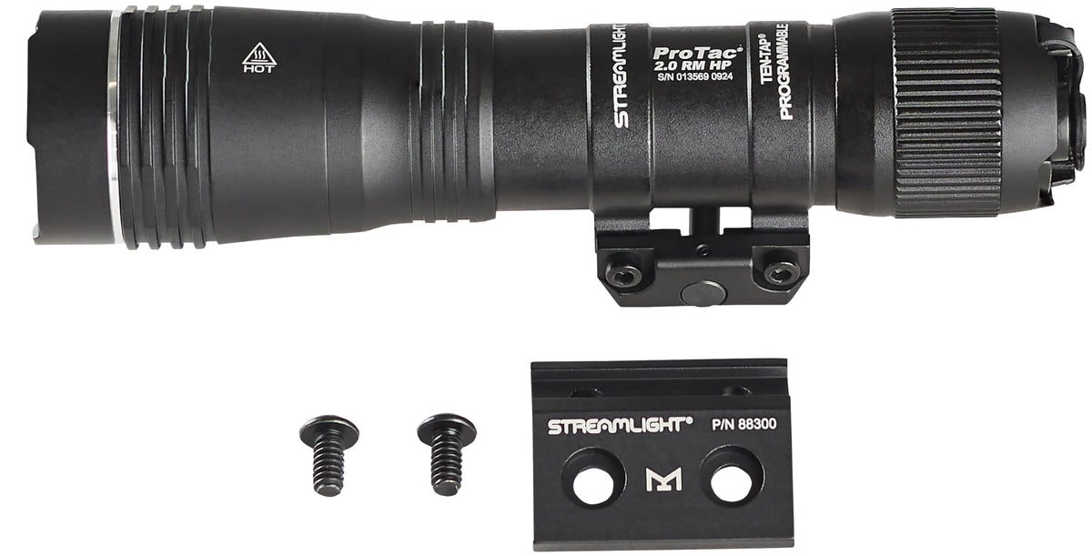 Streamlight 89013 ProTac 2.0 Rail-Mount HP 2000-Lumen 85,000-Candela USB Rechargeable Tactical Flashlight with MLOK Mount and Rechargeable Battery, Black