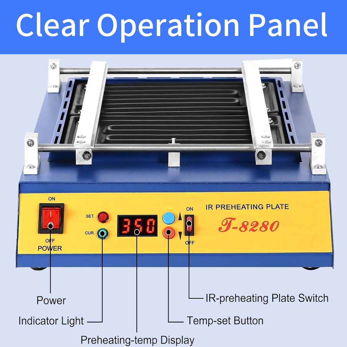 T8280 Soldering Station,1600W IR-Preheating Oven,Infrared Pre-Heating Rework Station PCB SMD BGA Solder Repair Hot Air Rework Station