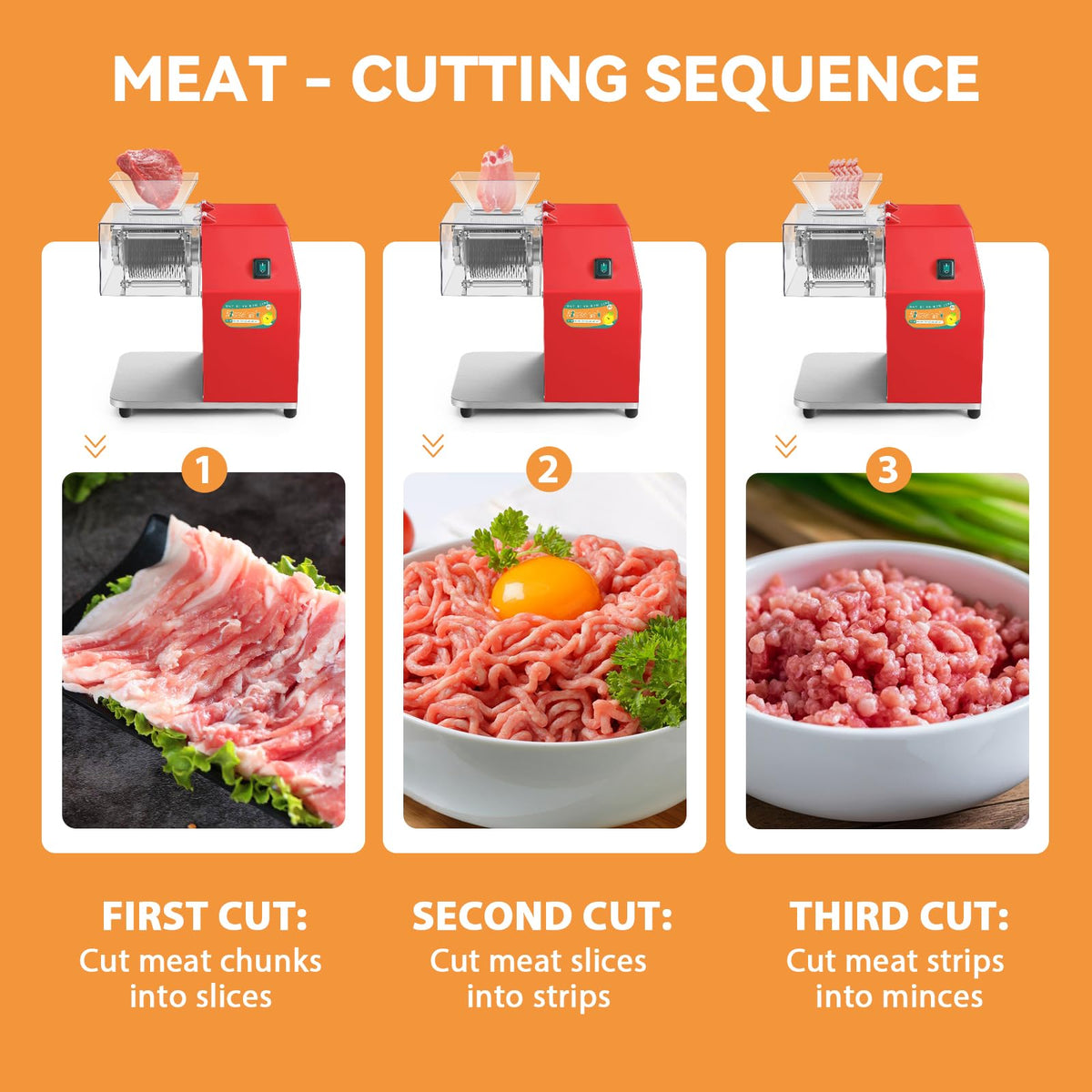 Newhai 850w Meat Cutter 5mm + 15mm Spare Blade