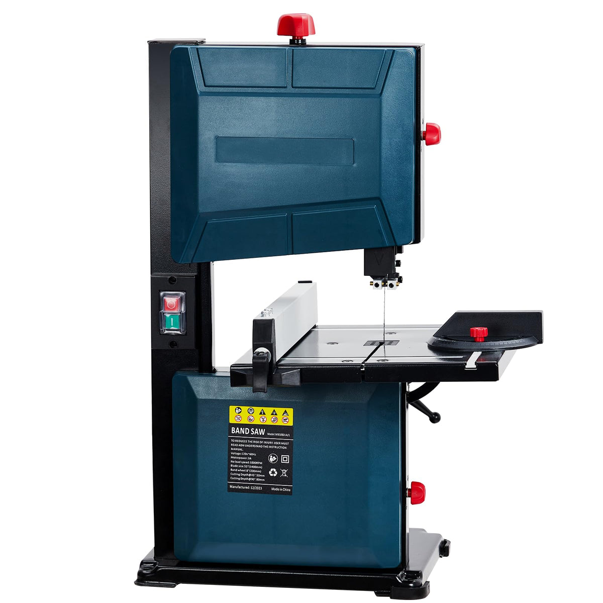 8-Inch Bandsaw, 3-Amp Band Saw, 1800FPM Benchtop Bandsaw with Removable Safty Key, 0-45 Tilting Range, Saw For Cutting Wood with Fence and Miter Gauge, Band Saws for Woodworking