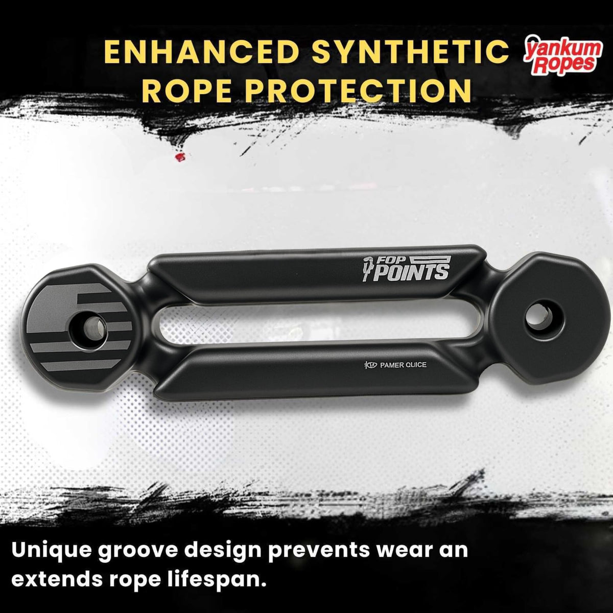 Yankum Groove Winch Fairlead - Synthetic Rope Compatible, Hawse Style, 10" Bolt Mounting, for Jeep, Truck, ATV, Heavy-Duty Winch Accessory - Made in USA