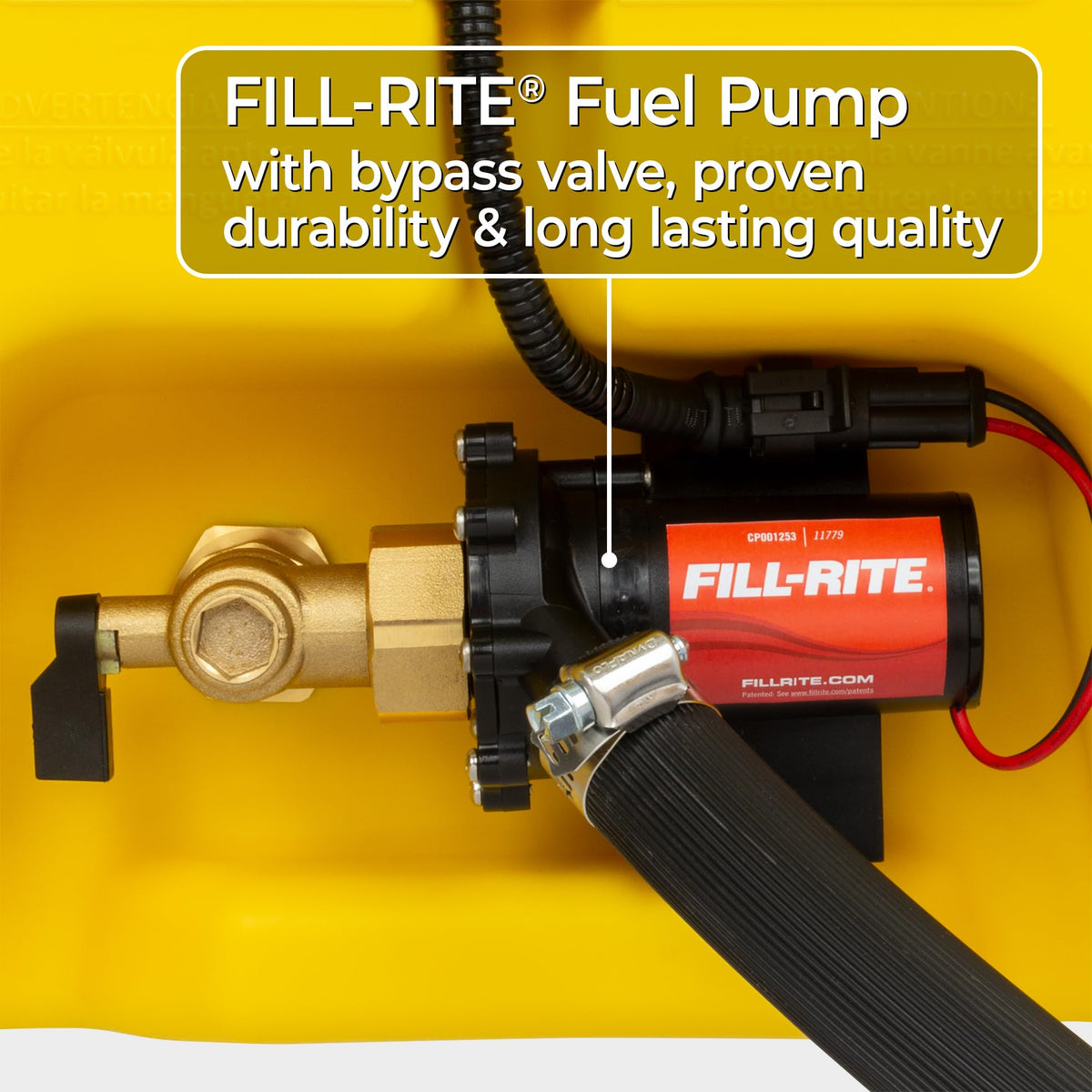 Scepter 14 Gallon Gas Caddy with Electric Fuel Pump, Flo ‘N Go Powered Portable Fuel Tank with Fill-Rite Transfer Pump and 10-Foot Hose for Farm, Marine, Commercial, and Home Use, Yellow