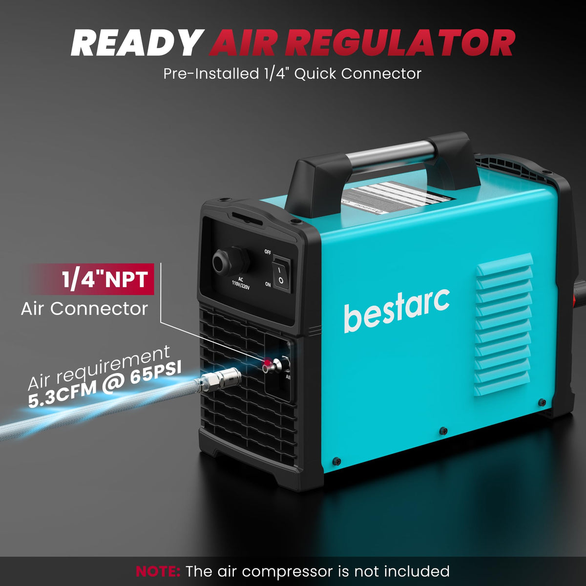 Bestarc Plasma Cutter, [Pilot Arc][Large LED Display][Air Sensor] 60A Plasma Cutter Machine 110/220V Dual Voltage, 1/2 Inch Clean Cut 4/5 Inch Max Cut, Post Flow Mesh, 2T/4T for Beginners DIY