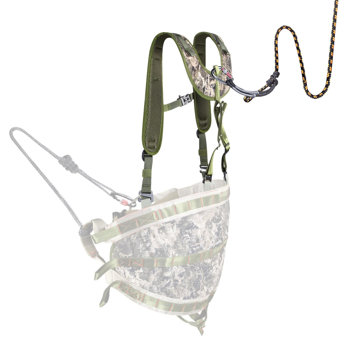 NatureBlend Tree Stand Safety Rope Hunting Platform, 12"x12" Die-Cast Aluminum Saddle Hunting Platform, Silent Adjustable Tree Saddle Platform