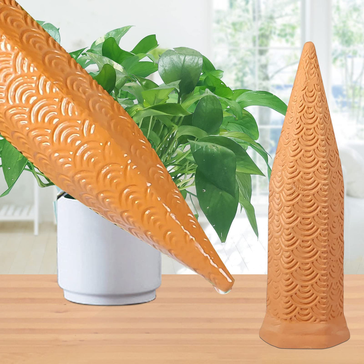 Plant Watering Spikes 12 Pack,Terracotta Plant Watering Spikes Wine Bottle Automatic Plant Waterer for Watering Indoor and Outdoor Plants While on Vacation - Plant Perfect Self-Watering Device