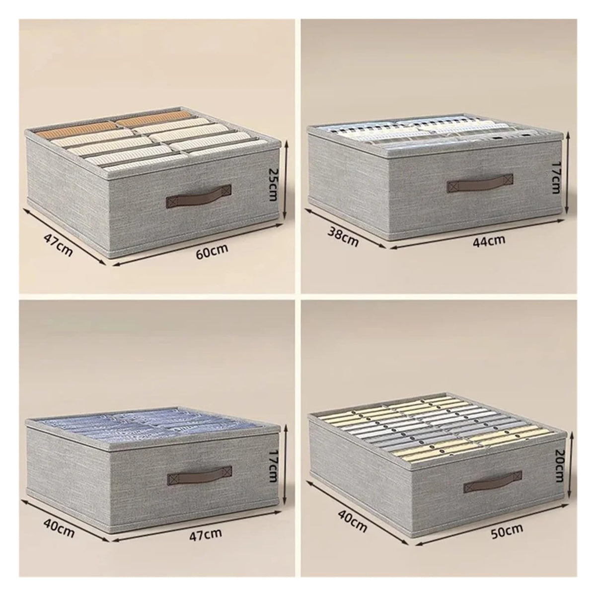 10/16/24 Grids Wardrobe Clothes Storage Organizer With PP Board Cabinet Foldable Drawer Sweater T-Shirt Jeans Storage Boxs(F)