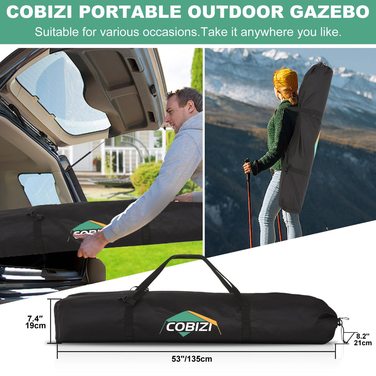 COBIZI 6x6 FT Pop up Gazebo Tent, Screen Tent with Sidewalls, Waterproof Portable Outdoor Small Screen Tents Sun Shelter, Carpas para Patio for Outdoor Camping, Backyard and Garden, Blue