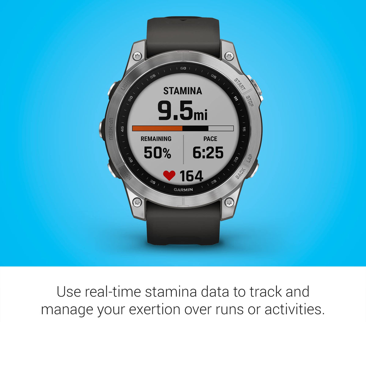 Garmin Fenix 7, Adventure smartwatch, Rugged Outdoor Watch with GPS, Touchscreen, Health and Wellness Features, Silver with Graphite Band - 010-02540-00