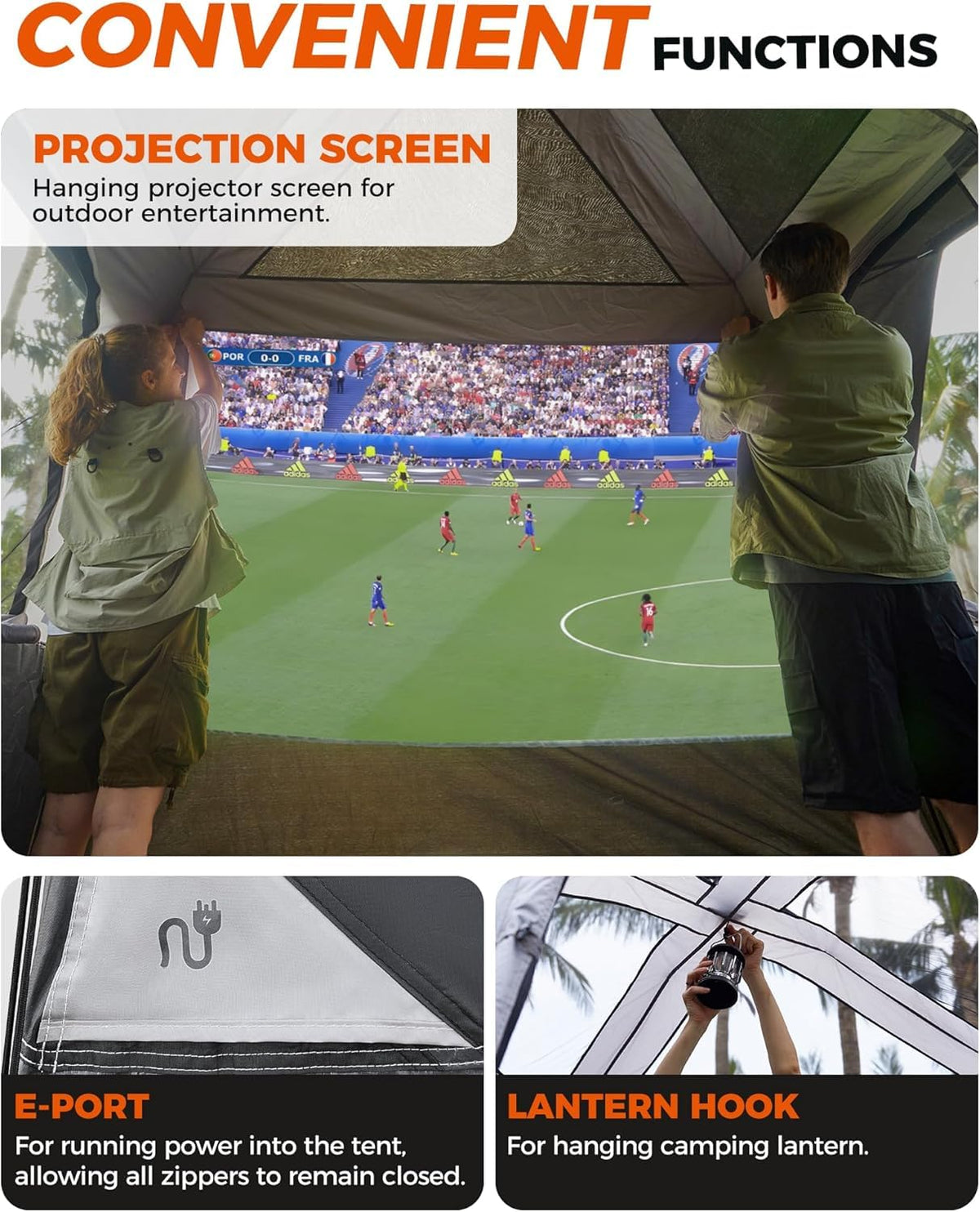 KingCamp SUV Tent, Instant 6-8 Person Waterproof & Windproof Tailgate Car Camping Tent with Movie Screen for Family Camping & Outdoor Adventures