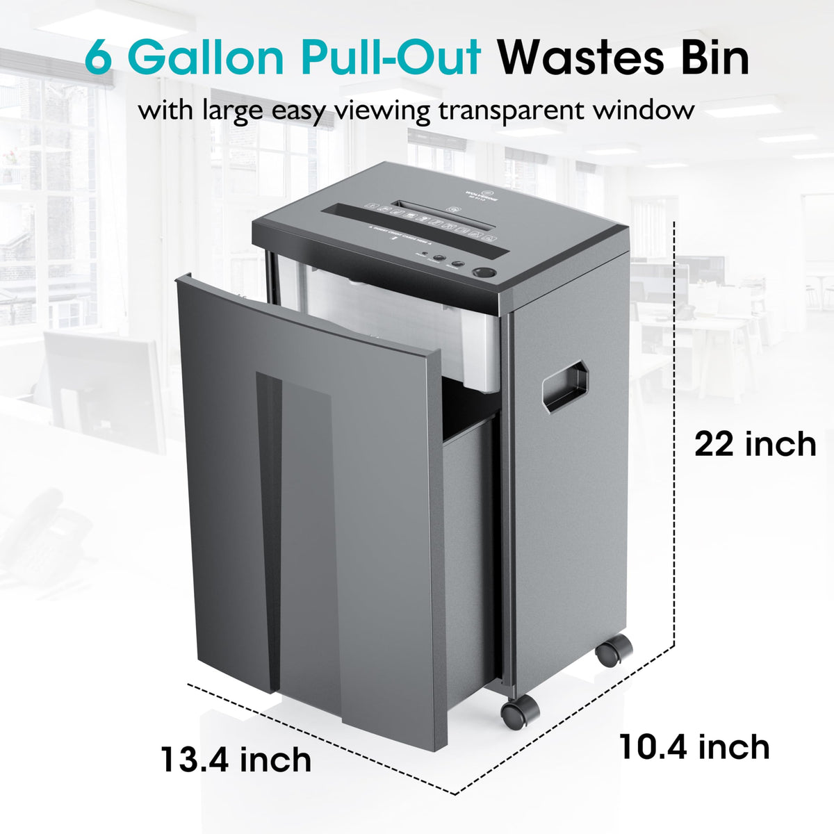 WOLVERINE 18-Sheet Shredders for Home Office Heavy Duty P-4 Security Level Crosscut Paper Shredder Paper/CD/Card Ultra Quiet Paper Shredder for Home with 6 Gallons Pullout Waste Bin SD9113(Grey ETL)