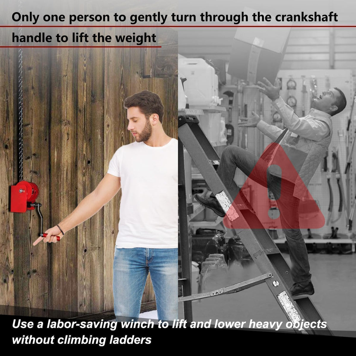 Overhead Garage Storage Lift Hoist, Heavy-Duty Ceiling Mounted Garage Storage Lift System for Organization, Easy to Install (Heavy-Duty Ceiling Mounted Garage Storage Lift)