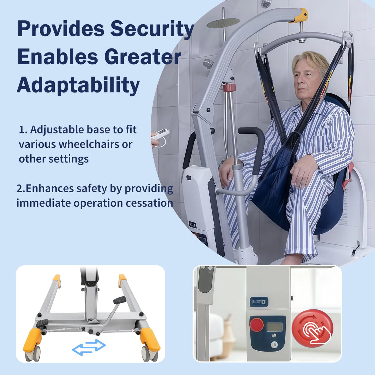 Aluminum Electric Patient Lift for Home, Lightweight Premium 450lbs Patient Lift | Folding Body Transfer Lift for Car | Upgraded Version