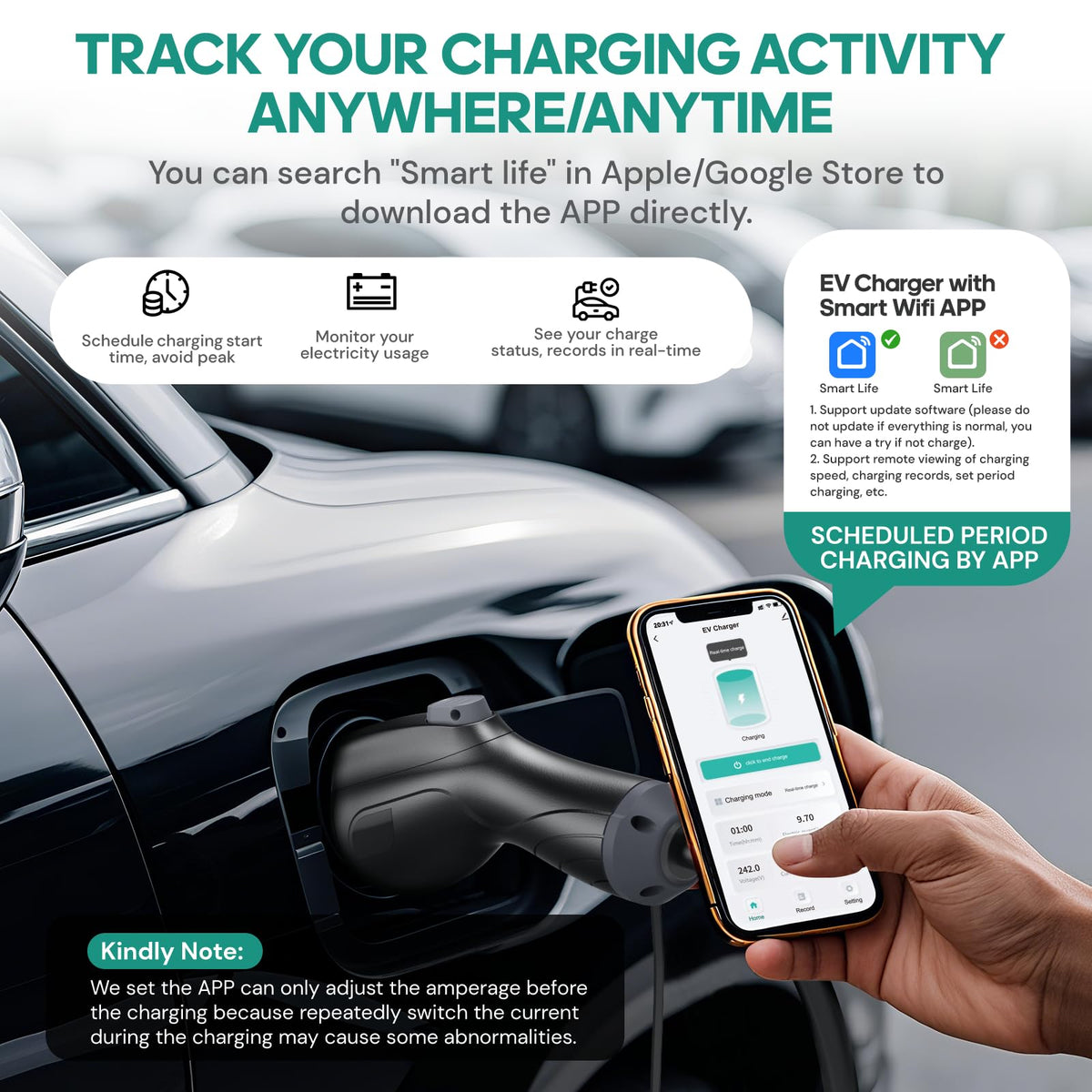 NexCyber Level 2 EV Charger(WiFi APP/Plug-Play), 48A Nema 14-50p, 25ft Cable ETL Certified, Home Level 2 EVSE Car Charger w/ J1772 Connector, Electric Vehicle Charging Stations (46)