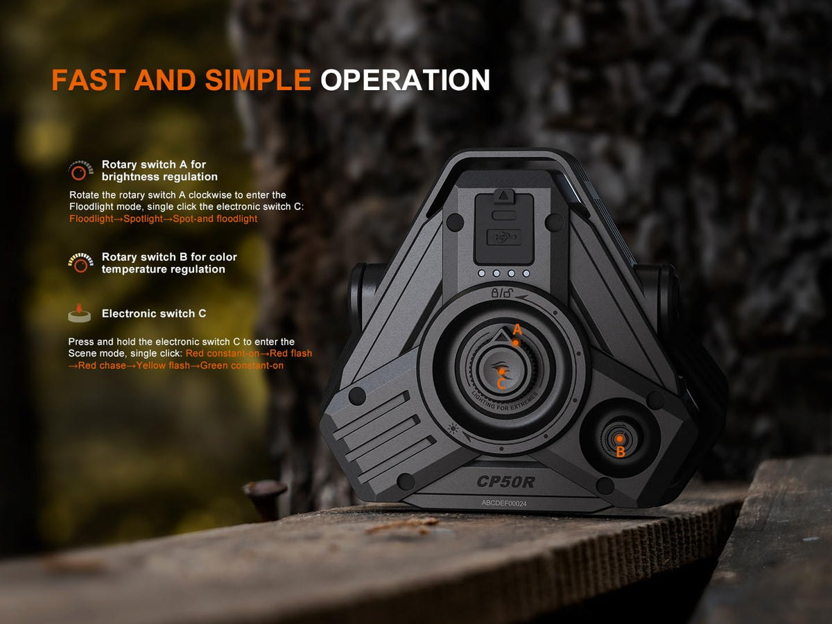 CP50R Rechargeable Lantern Flashlight, 5500 Lumen Spotlight & Floodlight, Multi-Color LEDs, Adjustable Color Temperature, 492 Yards Beam, Tripod Mount, Waterproof for Camping, Job Site & Emergency