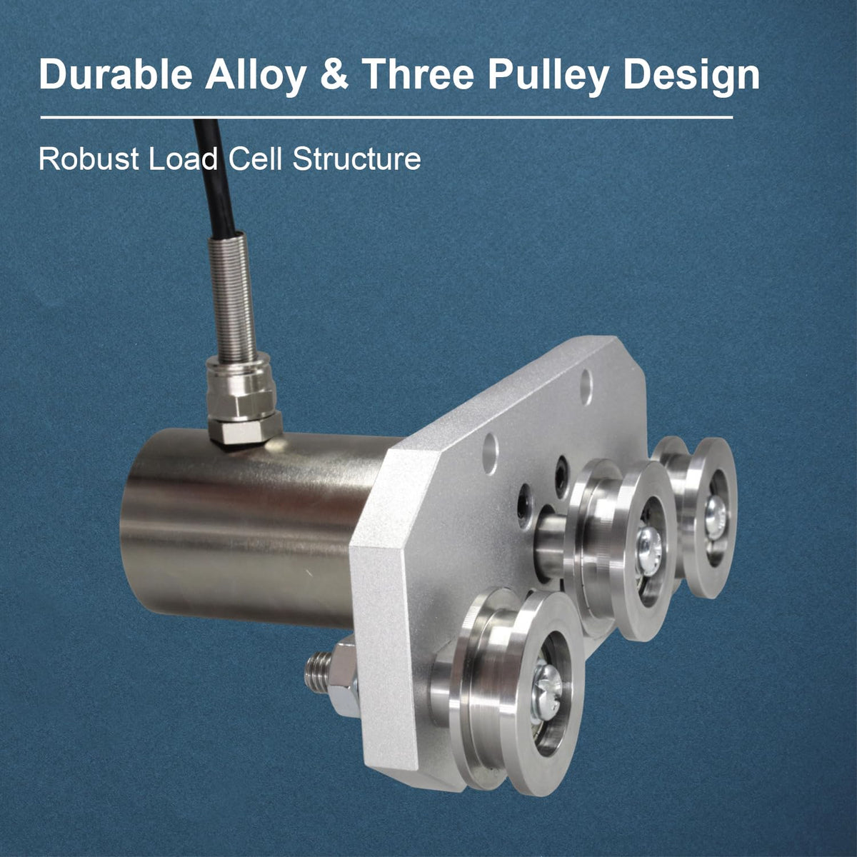 Tension Sensor for Wire Rope 0-20kg Three Pulley Load Cell Force Sensor High Accuracy Stainless Steel Industrial Tension Transducer for Industry Textile Metal Cable Wires (0-20kg)