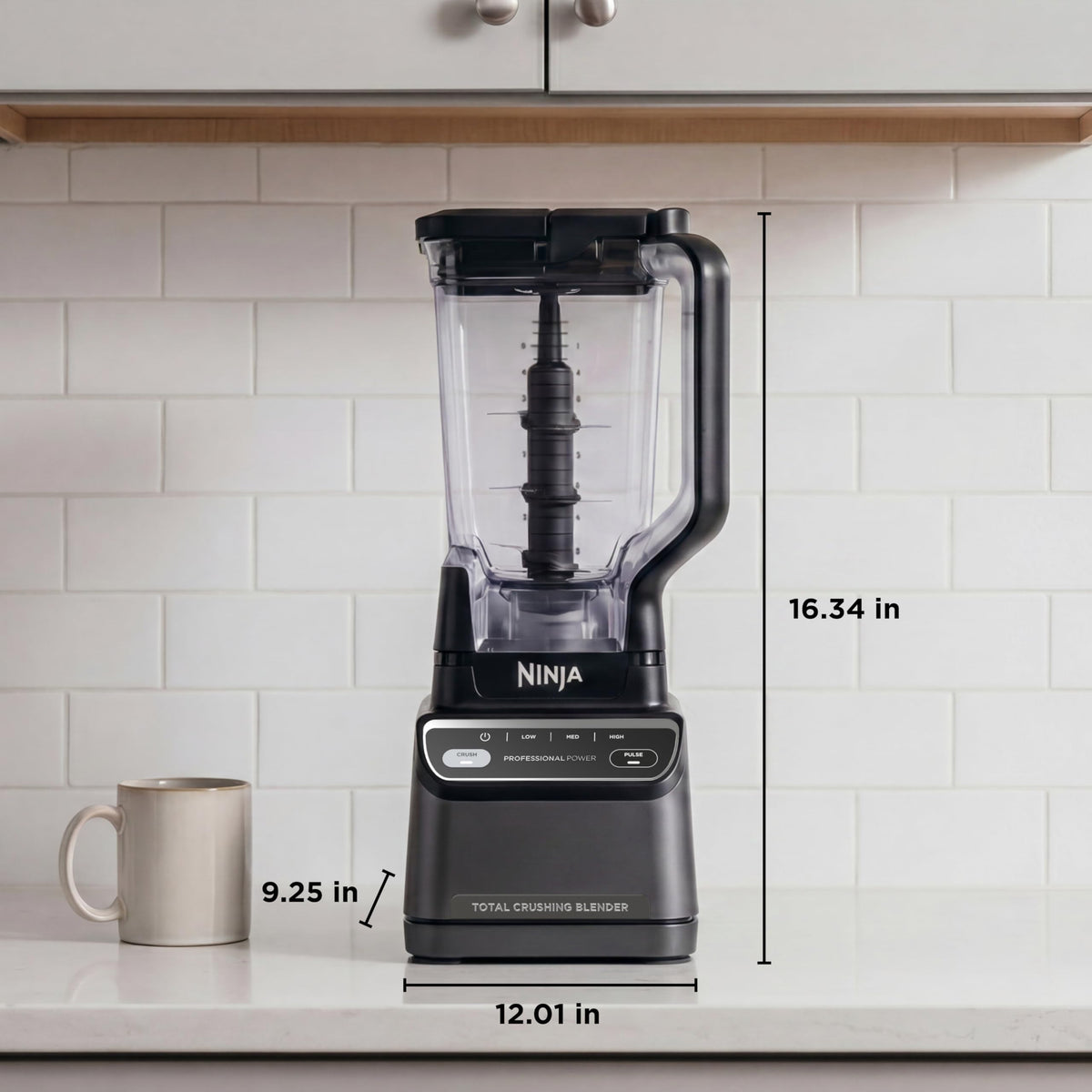 Ninja Professional Blender 2.0 | Smoothie Maker, Drink Mixer, Grinder, Ice Crusher | Total Crushing Technology, Auto-iQ Program, 1200W Power, XL 72-oz. Pitcher | Dark Grey | BR201AMZ