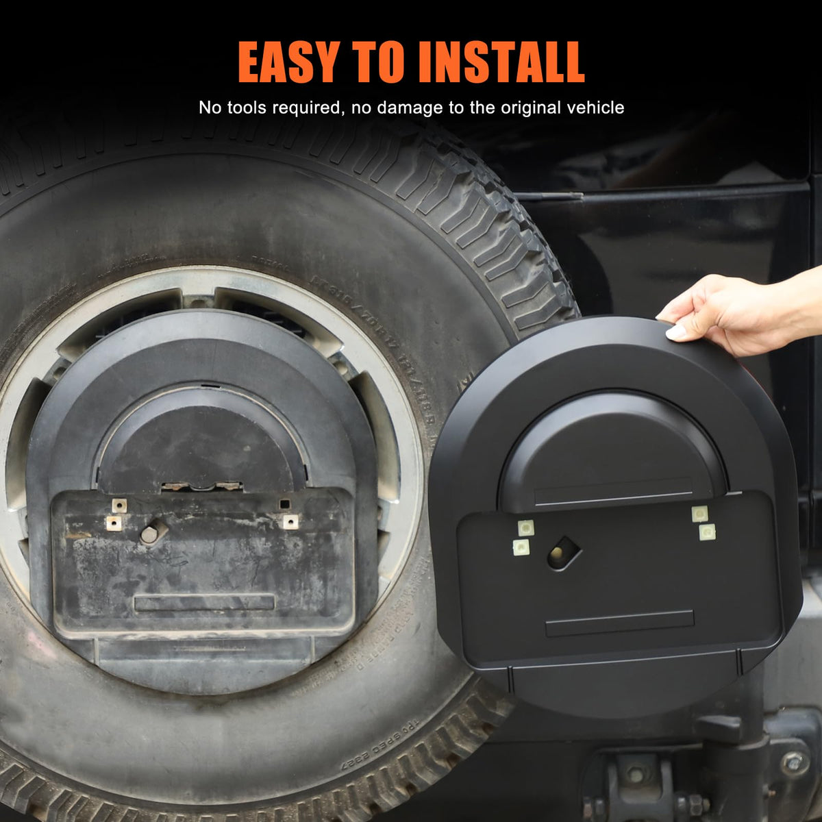PIUGILH Spare Tire Mounting License Plate Frame Compatible with Hummer H2 2003-2009 (25782333) Spare Tire Rack Rear Wheel Mount Licence Holder Bracket (Matte Black)