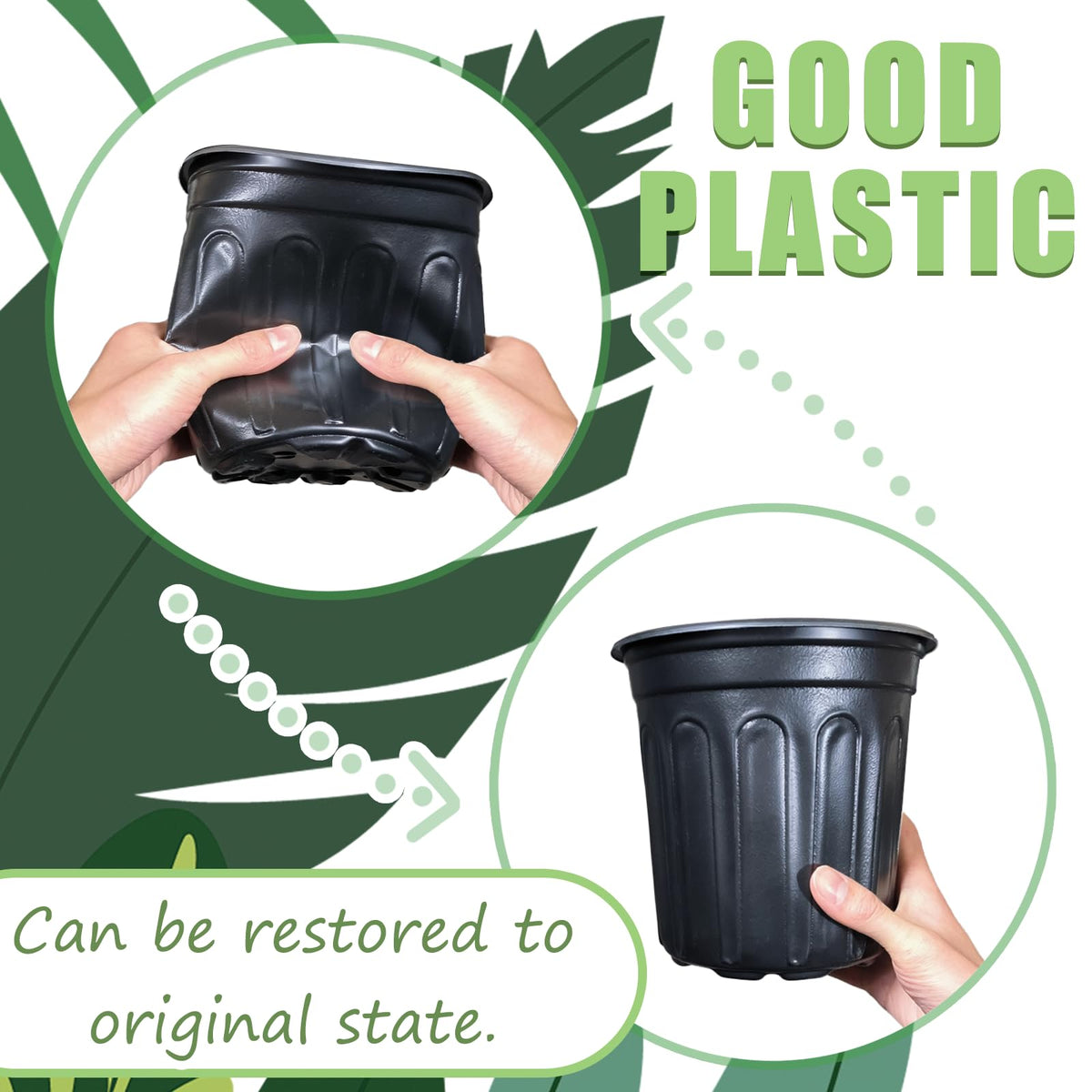 Jgalnim 60 Pack 1 Gallon Nursery Plant Pots,Thickened Flexible Plastic Seedling Pot with Holes,Flower Plant Container for Succulents,Cuttings,Transplanting,Home Garden(Black)