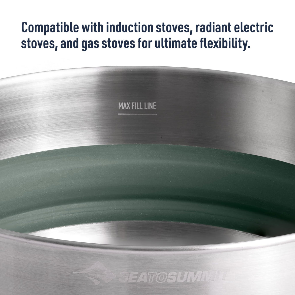 Sea to Summit Detour Stainless Steel Collapsible Pot, 5 Liters