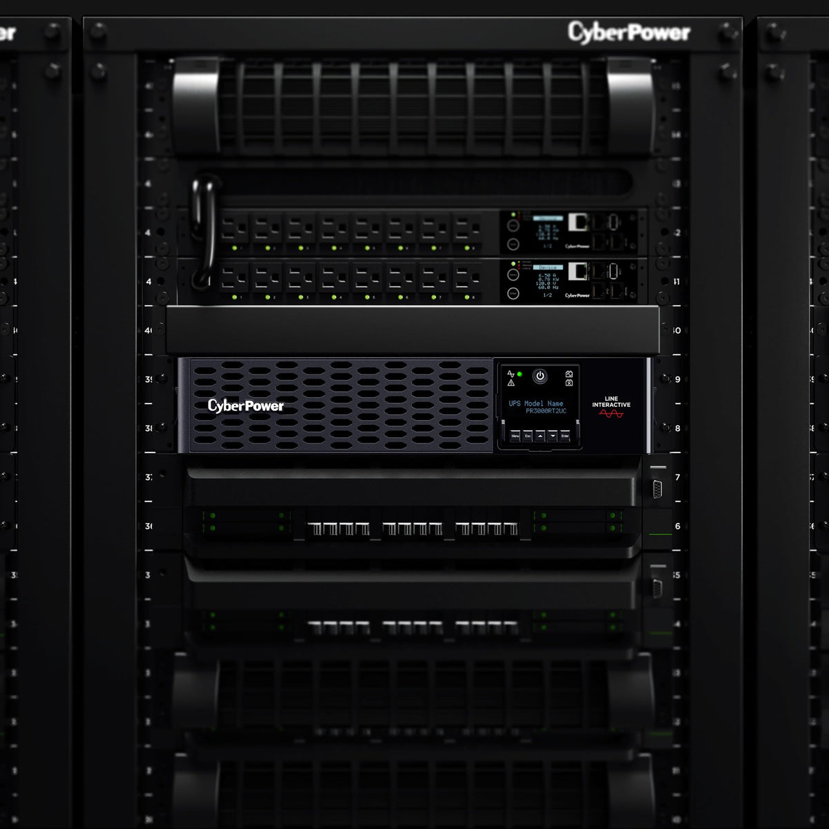 CyberPower PR3000RT2UC Smart App Sinewave UPS Battery Backup and Surge Protector, 3000VA/3000W, 30A, 9 Outlets, 2U Rack/Tower, AVR, Built-in Cloud Monitoring, UL Certified